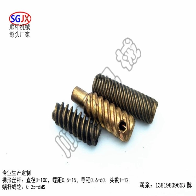 廠家生產加工 電機銅（tóng）蝸（wō）杆 中小模數漸開線馬達軸（zhóu）蝸杆 單頭雙頭多頭